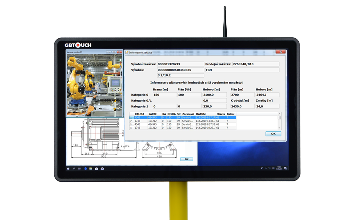 gbtouch 24C terminál pro odvádění výroby